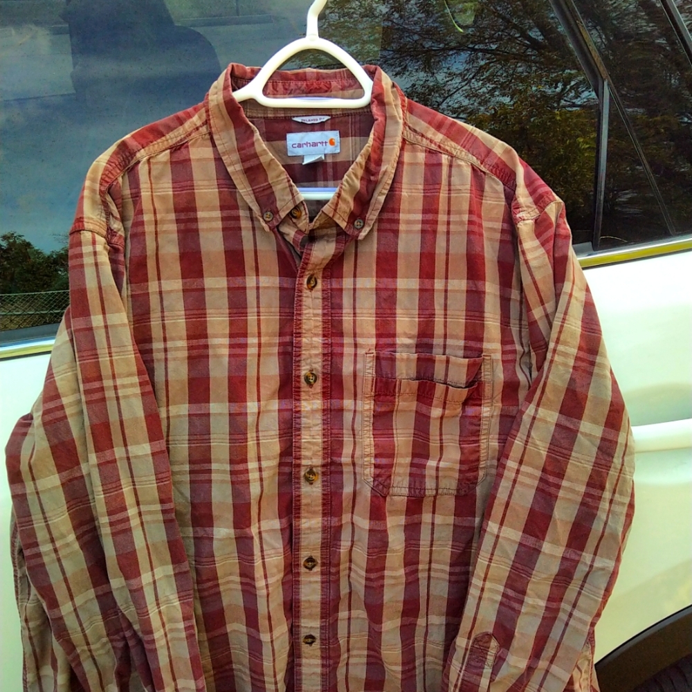 Carhartt heavy duty plaid button down